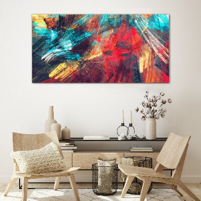 Dynamic explosion of colors Glass Print