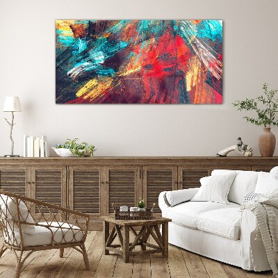 Dynamic explosion of colors Glass Print
