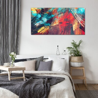 Dynamic explosion of colors Glass Print