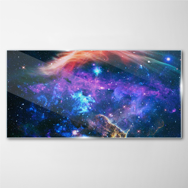 Cosmic Symphony of Colors Glass Print