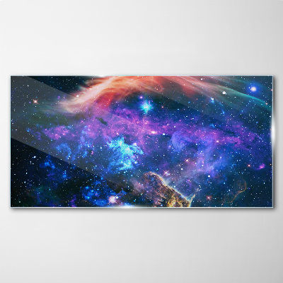 Cosmic Symphony of Colors Glass Print