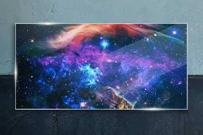 Cosmic Symphony of Colors Glass Print