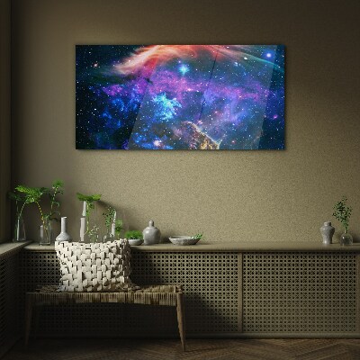 Cosmic Symphony of Colors Glass Print