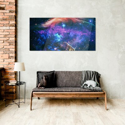 Cosmic Symphony of Colors Glass Print