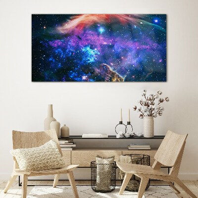 Cosmic Symphony of Colors Glass Print