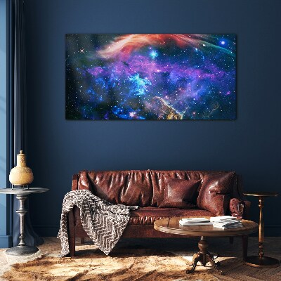 Cosmic Symphony of Colors Glass Print