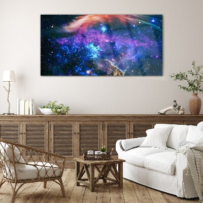 Cosmic Symphony of Colors Glass Print