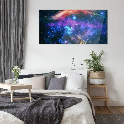 Cosmic Symphony of Colors Glass Print