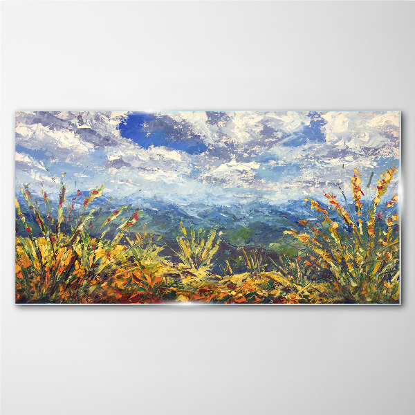 Summer mountain landscapes Glass Print