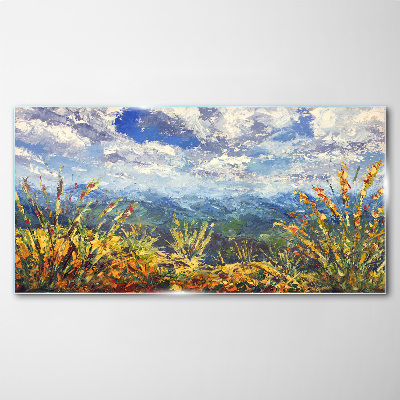 Summer mountain landscapes Glass Print