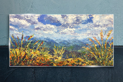 Summer mountain landscapes Glass Print