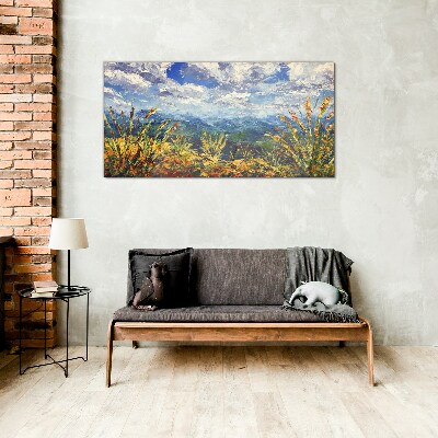 Summer mountain landscapes Glass Print
