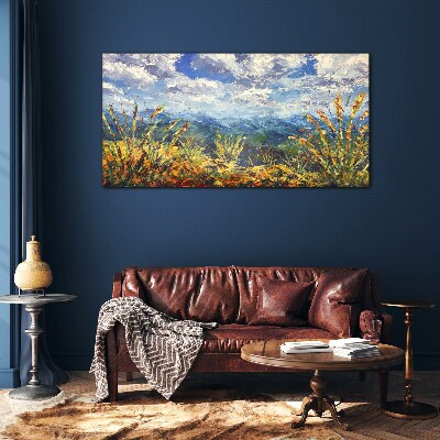 Summer mountain landscapes Glass Print