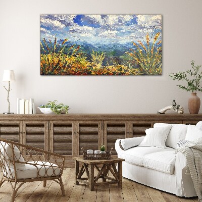Summer mountain landscapes Glass Print