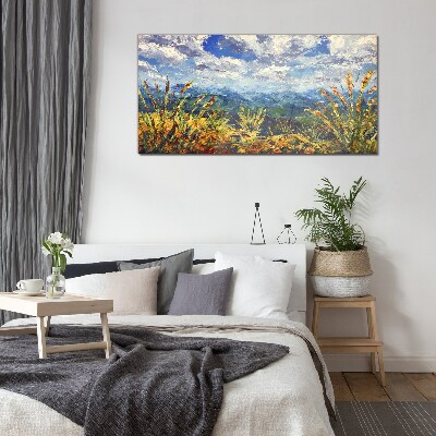 Summer mountain landscapes Glass Print