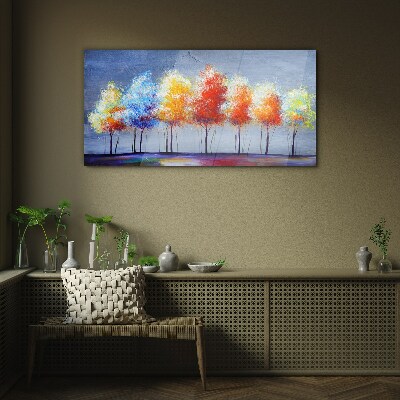 Autumn colors in the park Glass Print
