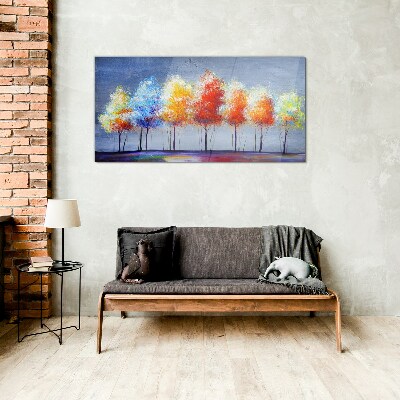 Autumn colors in the park Glass Print