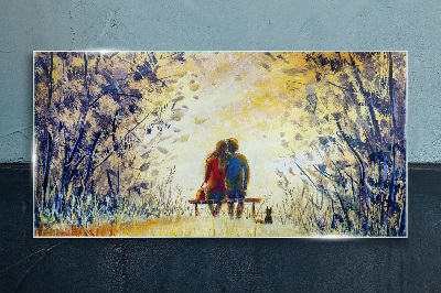 Love in the wind Glass Print