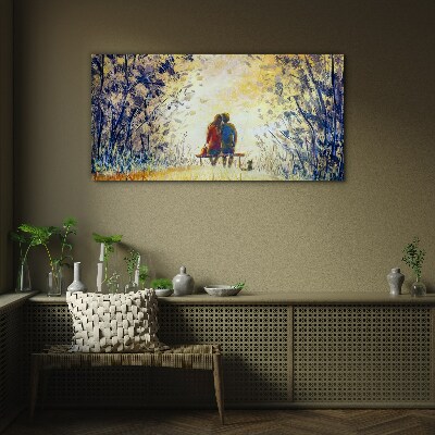Love in the wind Glass Print