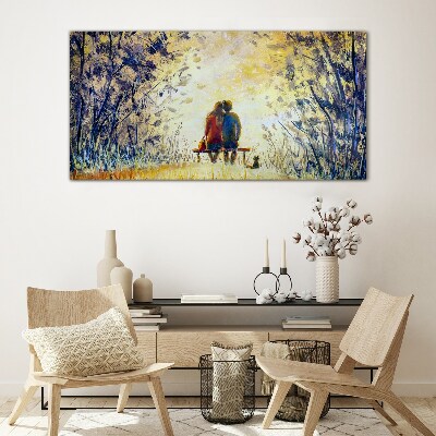 Love in the wind Glass Print