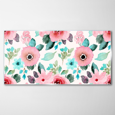 Floral pattern in delicate shades Glass Print