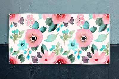 Floral pattern in delicate shades Glass Print