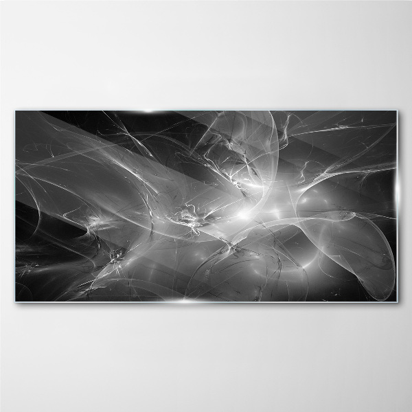 Futuristic abstractions in monochrome Glass Print