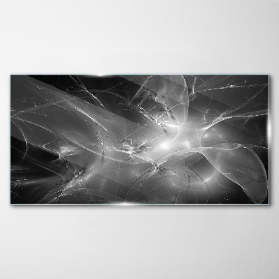 Futuristic abstractions in monochrome Glass Print