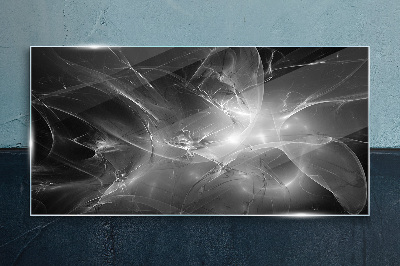 Futuristic abstractions in monochrome Glass Print