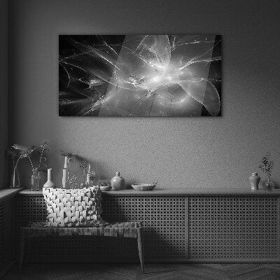 Futuristic abstractions in monochrome Glass Print