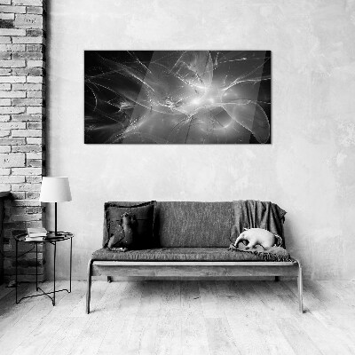 Futuristic abstractions in monochrome Glass Print