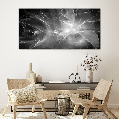Futuristic abstractions in monochrome Glass Print