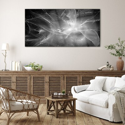 Futuristic abstractions in monochrome Glass Print