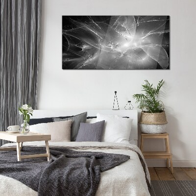 Futuristic abstractions in monochrome Glass Print