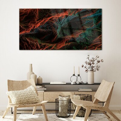 Complex colors and textures Glass Print