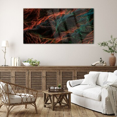 Complex colors and textures Glass Print
