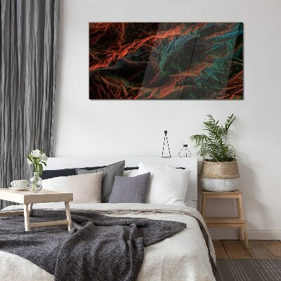 Complex colors and textures Glass Print