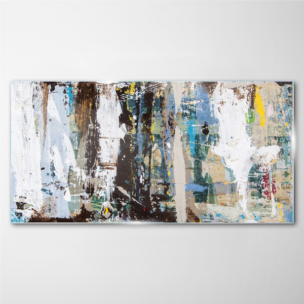 Abstract Mosaic of Colors Glass Print