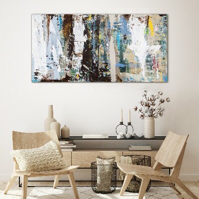 Abstract Mosaic of Colors Glass Print