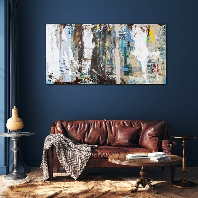 Abstract Mosaic of Colors Glass Print