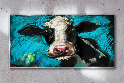 Abstract animal cow Glass Wall Art