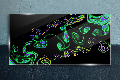 Waves of colorful spirals Glass Print