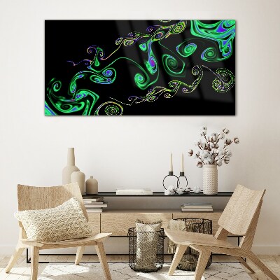 Waves of colorful spirals Glass Print