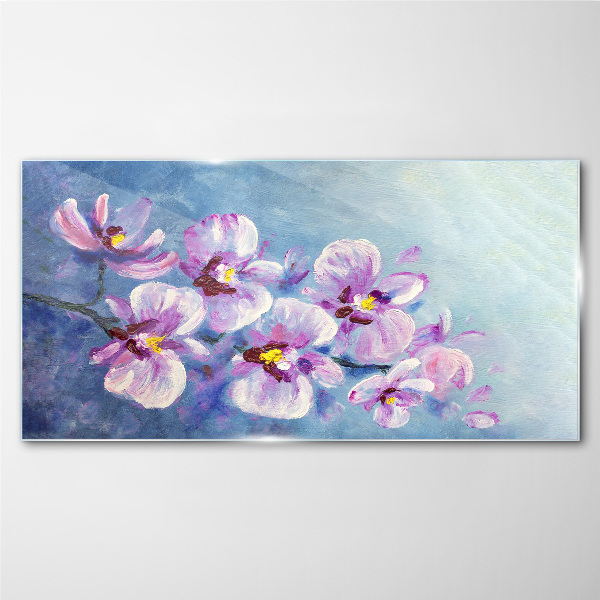 Orchids in pastel shades Glass Print