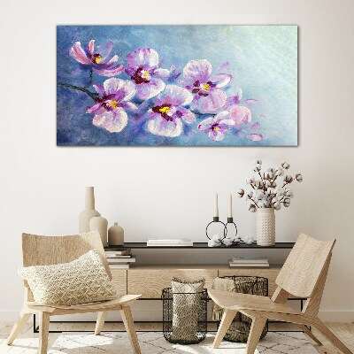 Orchids in pastel shades Glass Print