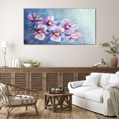 Orchids in pastel shades Glass Print