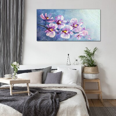 Orchids in pastel shades Glass Print