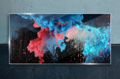 Cosmic explosion of colors Glass Print