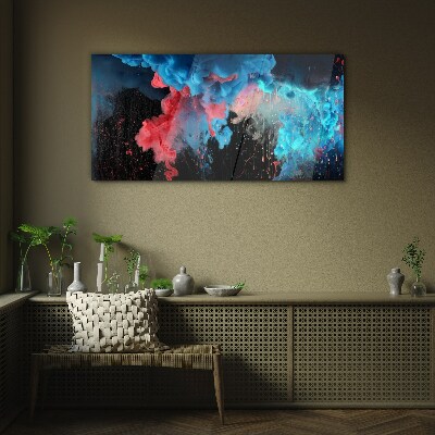 Cosmic explosion of colors Glass Print