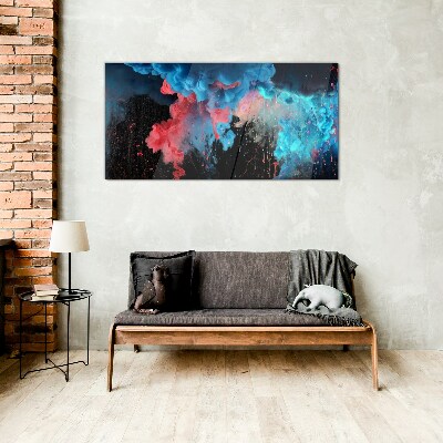 Cosmic explosion of colors Glass Print